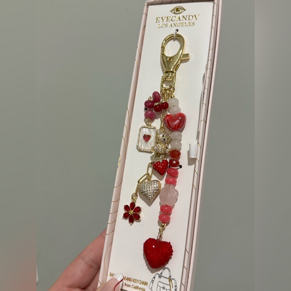EYE CANDY LOS ANGELES Luck and Love Multiple Charms Keychain Bag Charm NEW NWT